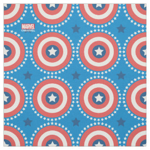 Captain America Shield & Stars Pattern Fabric