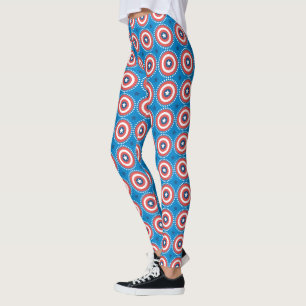 Captain America Shield & Stars Pattern Leggings