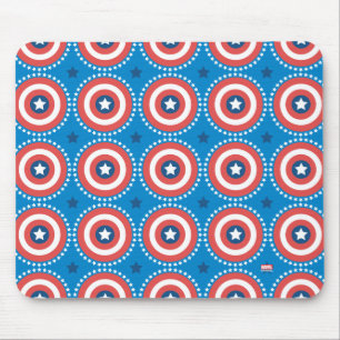 Captain America Shield & Stars Pattern Mouse Pad