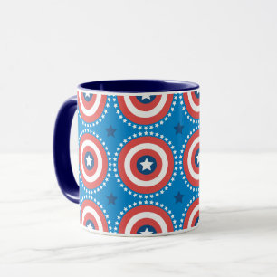 Captain America Shield & Stars Pattern Mug