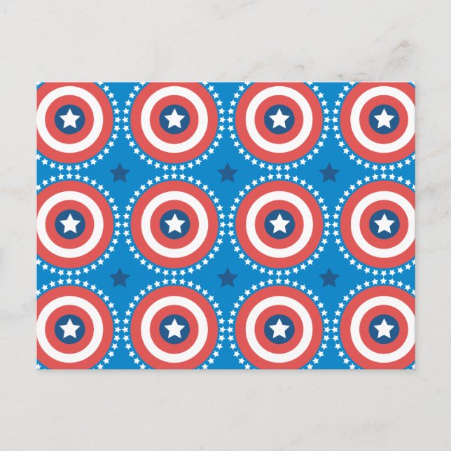 Captain America Shield & Stars Pattern Postcard (Front)
