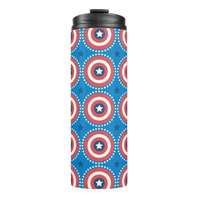 Captain America Shield & Stars Pattern Thermal Tumbler (Front)