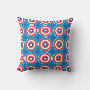 Captain America Shield & Stars Pattern Throw Pillow