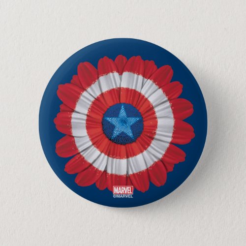 Captain America Shield Styled Daisy Flower Button