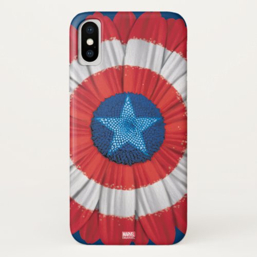 Captain America Shield Styled Daisy Flower iPhone X Case