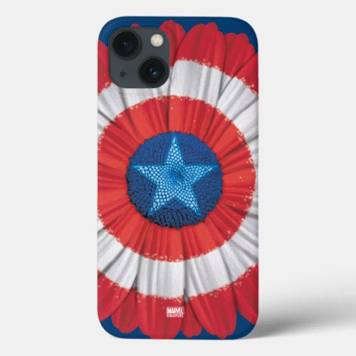 Captain America Shield Styled Daisy Flower iPhone 13 Case