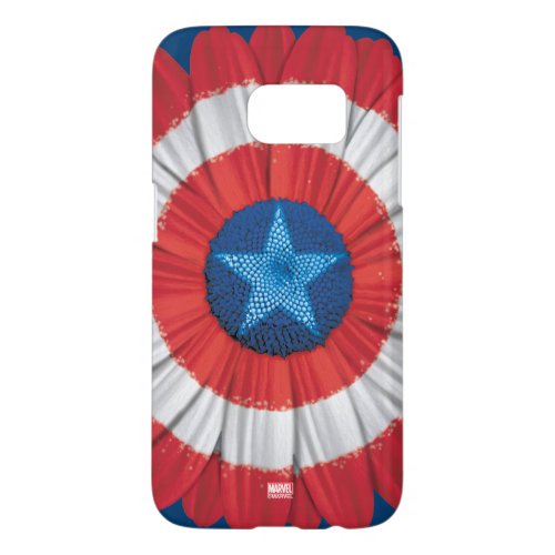 Captain America Shield Styled Daisy Flower Samsung Galaxy S7 Case