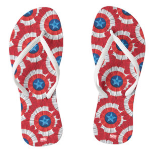 Captain America Shield Styled Daisy Flower Flip Flops