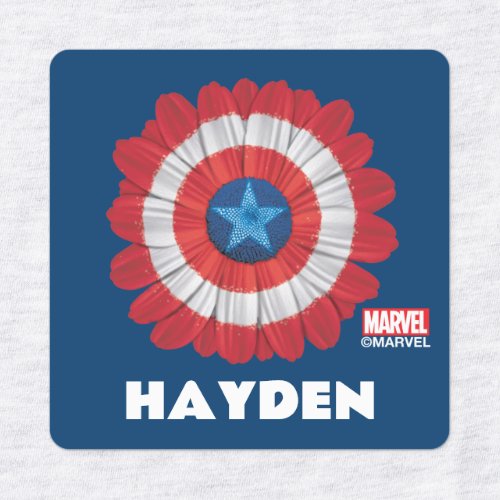 Captain America Shield Styled Daisy Flower Kids Labels