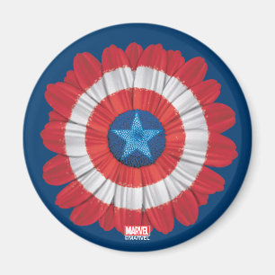 Captain America Shield Styled Daisy Flower Magnet