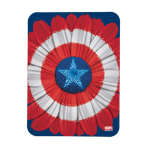 Captain America Shield Styled Daisy Flower Magnet