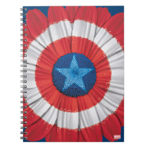 Captain America Shield Styled Daisy Flower Notebook
