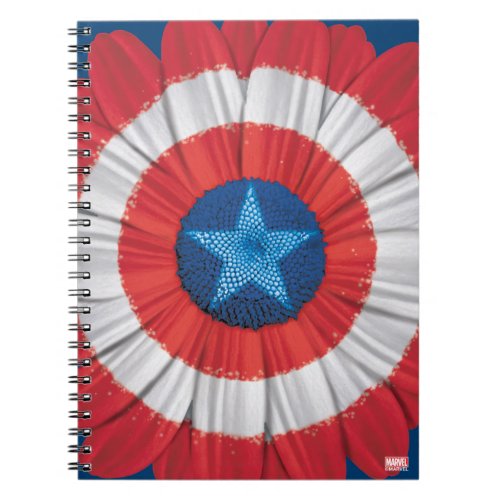 Captain America Shield Styled Daisy Flower Notebook