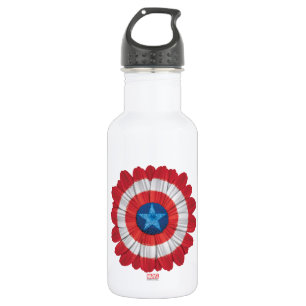 Captain America Shield Styled Daisy Flower Stainless Steel Water Bottle