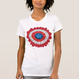 Captain America Shield Styled Daisy Flower T-Shirt
