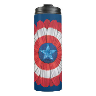 Captain America Shield Styled Daisy Flower Thermal Tumbler