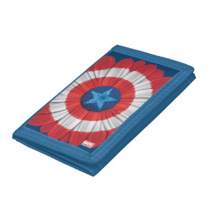 Captain America Shield Styled Daisy Flower Trifold Wallet