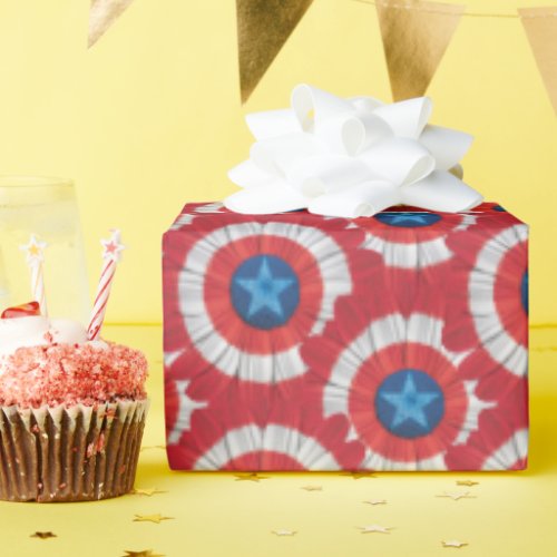 Captain America Shield Styled Daisy Flower Wrapping Paper