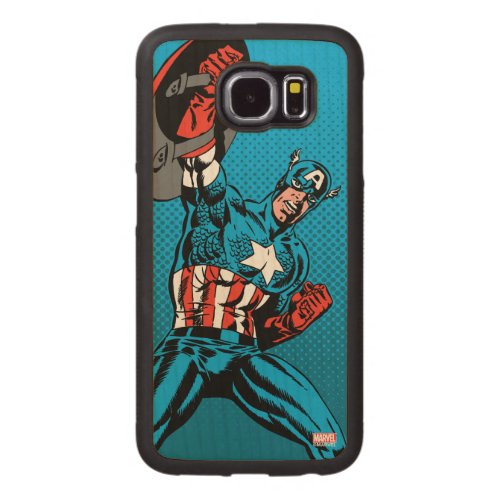 Captain America Shield Up Carved Wood Samsung Galaxy S6 Case