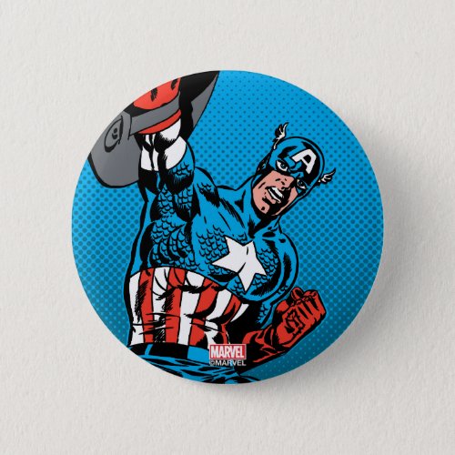Captain America Shield Up Pinback Button