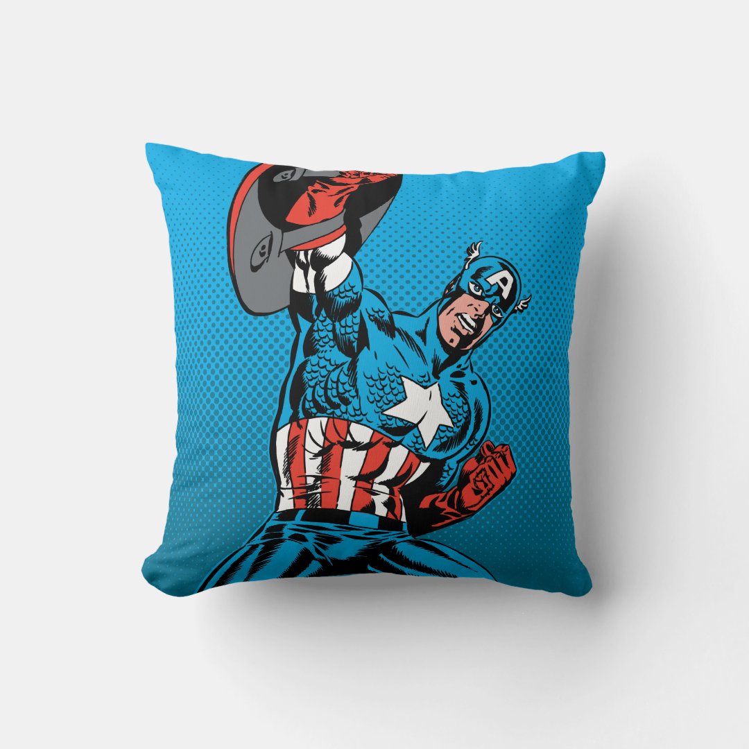 Captain America Shield Up Throw Pillow 