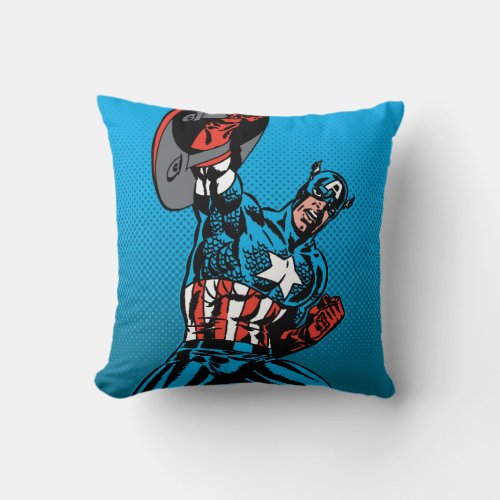 Captain America Shield Up Throw Pillow