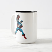 Captain America Shield Up Two-Tone Coffee Mug (Front Left)