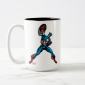 Captain America Shield Up Two-Tone Coffee Mug (Left)