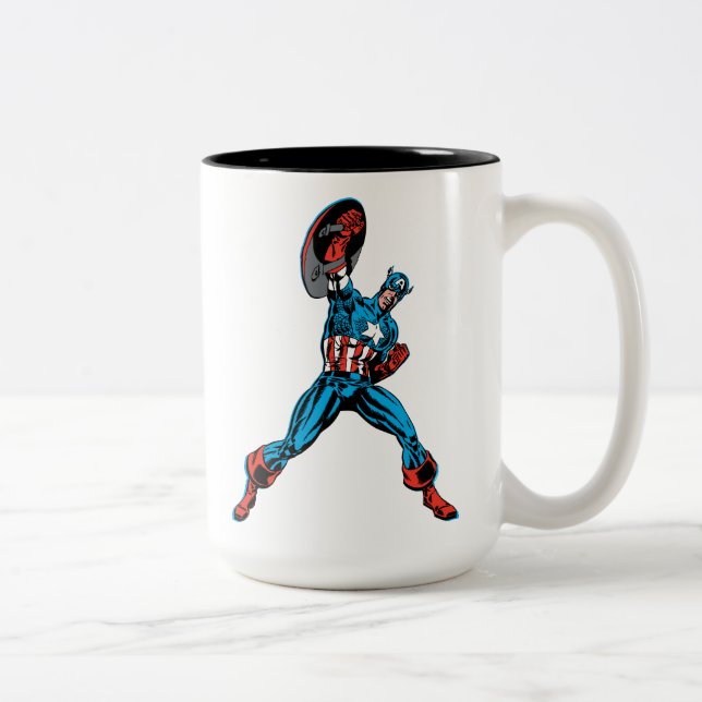 Captain America Shield Up Two-Tone Coffee Mug (Right)
