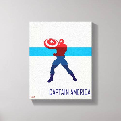 Captain America Silhouette Color Block Canvas Print