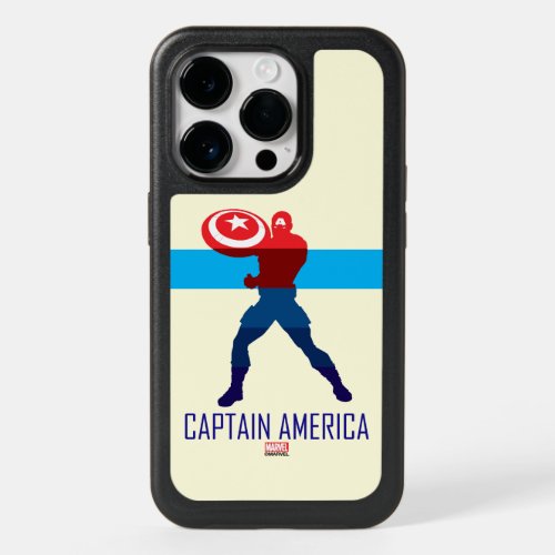 Captain America Silhouette Color Block OtterBox iPhone 14 Pro Case