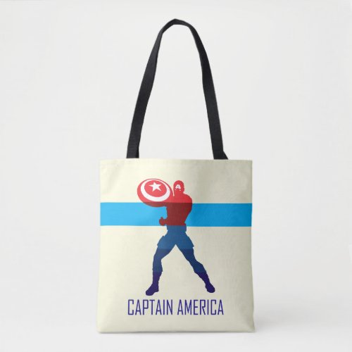 Captain America Silhouette Color Block Tote Bag