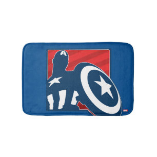 Captain America Silhouette Icon Bathroom Mat