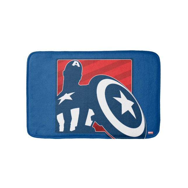 Captain America Silhouette Icon Bathroom Mat (Front)