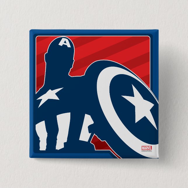 Captain America Silhouette Icon Button (Front)