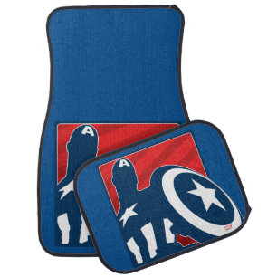 Captain America Silhouette Icon Car Mat