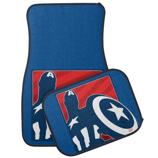 Captain America Silhouette Icon Car Mat (Set)