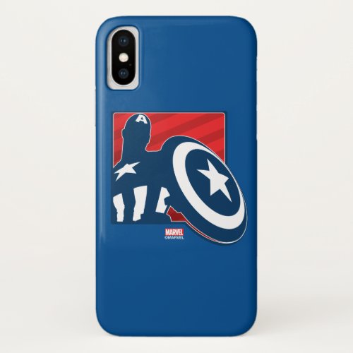 Captain America Silhouette Icon iPhone X Case