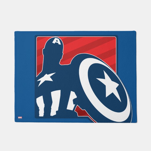 Captain America Silhouette Icon Doormat (Front)