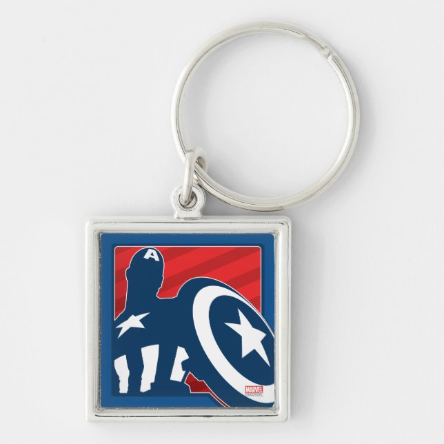 Captain America Silhouette Icon Keychain (Front)