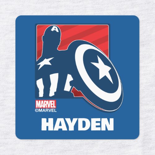 Captain America Silhouette Icon Kids Labels