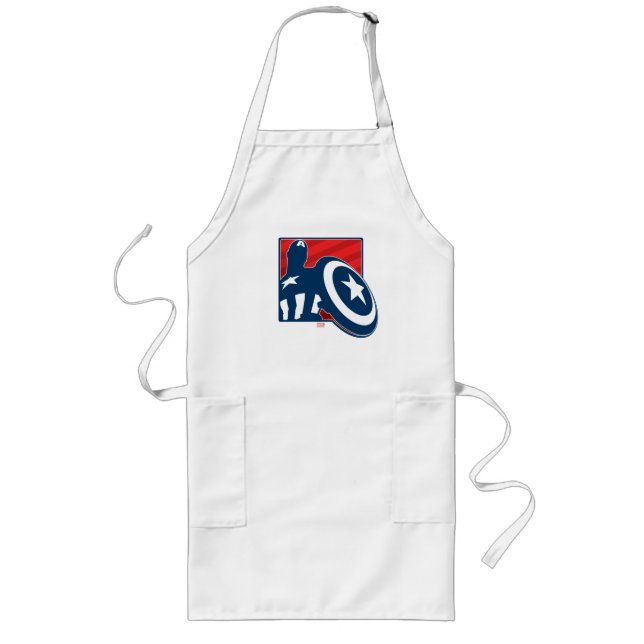 Captain America Silhouette Icon Long Apron (Front)