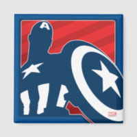 Captain America Silhouette Icon Magnet