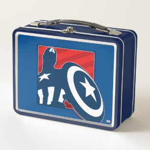 Captain America Silhouette Icon Metal Lunch Box