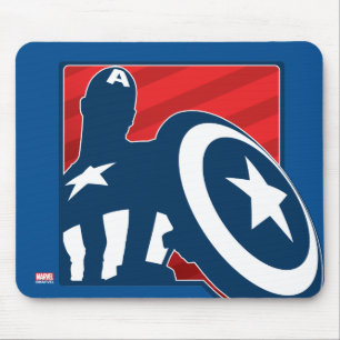 Captain America Silhouette Icon Mouse Pad
