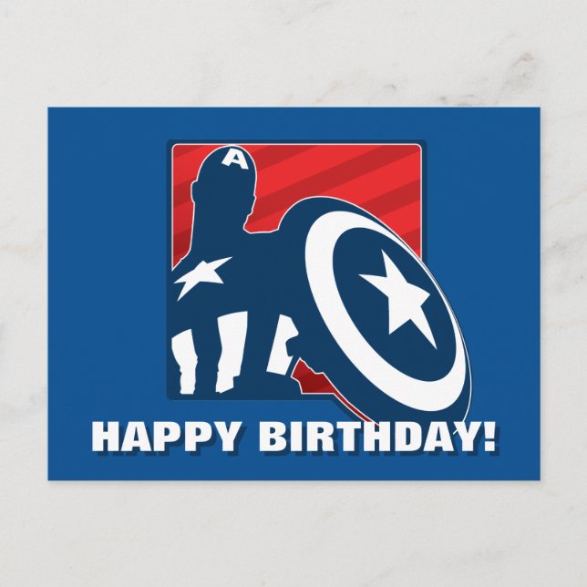 Captain America Silhouette Icon Postcard (Front)