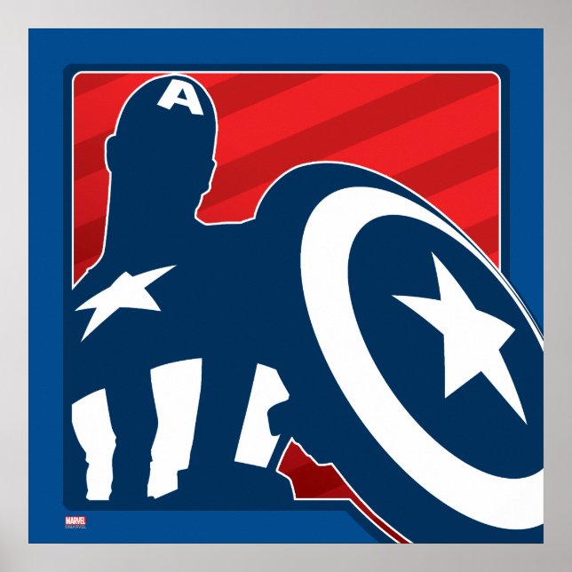 Captain America Silhouette Icon Poster (Front)