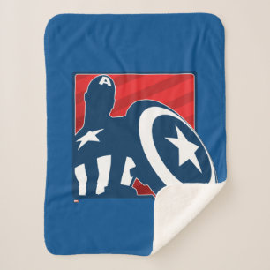 Captain America Silhouette Icon Sherpa Blanket