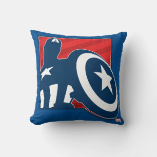 Captain America Silhouette Icon Throw Pillow