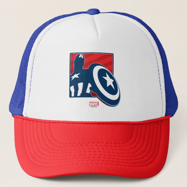 Captain America Silhouette Icon Trucker Hat (Front)